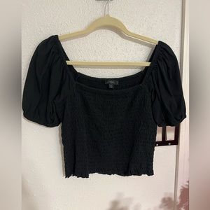 J Crew Smocked Broken-In Jersey Cropped Top